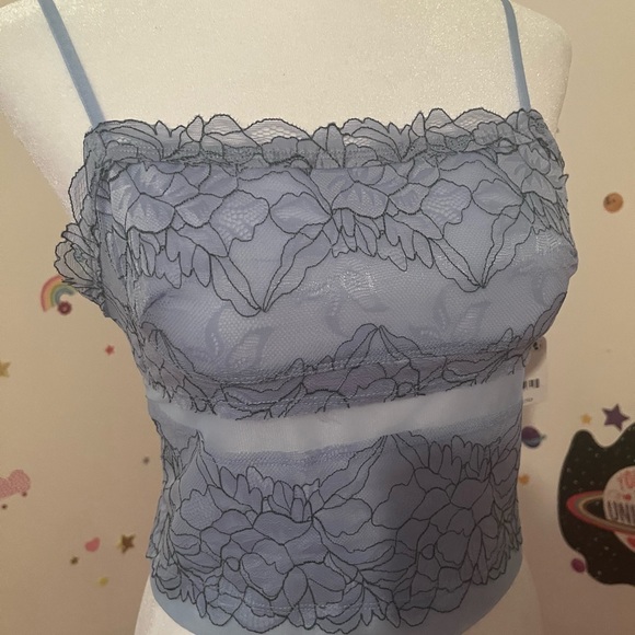 FREE PEOPLE ꔹ Double Date Embroidered Mesh Crop Camisole - Picture 7 of 16